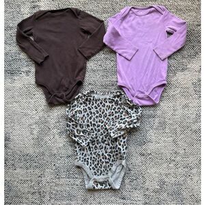 18-24 Months Baby Girl Organic Long Sleeve Bodysuits Bundle (Primary and Gap)